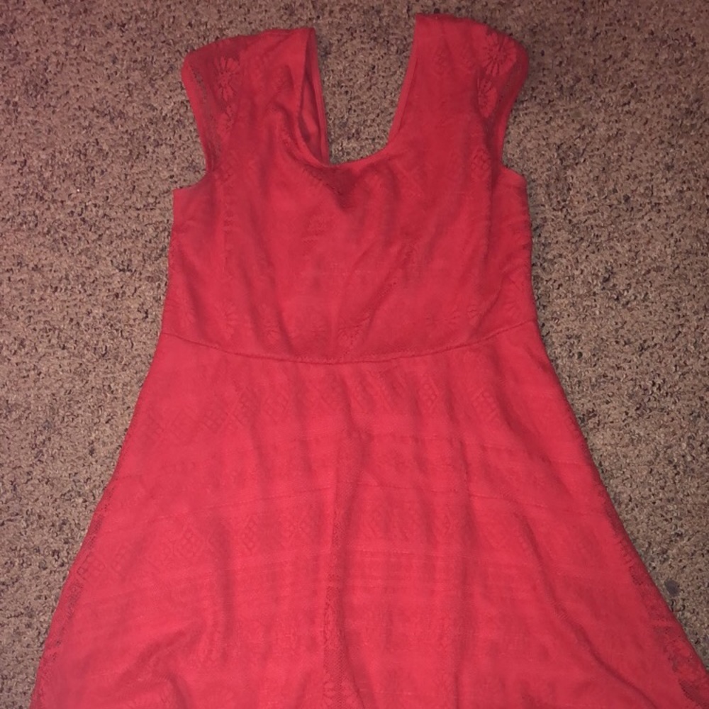 Open back dress pink/red